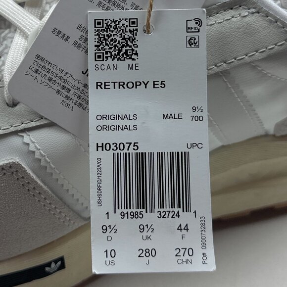 Adidas Retropy E5 Mens White Gray Gum Boost Shoes Sneakers Athletic H03075 - Picture 10 of 12